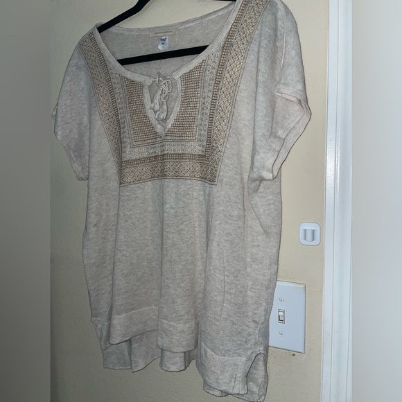 Canyon River Blues Cotton Blend Embroidered Earthy Lightweight Tunic Top Large - Picture 2 of 11